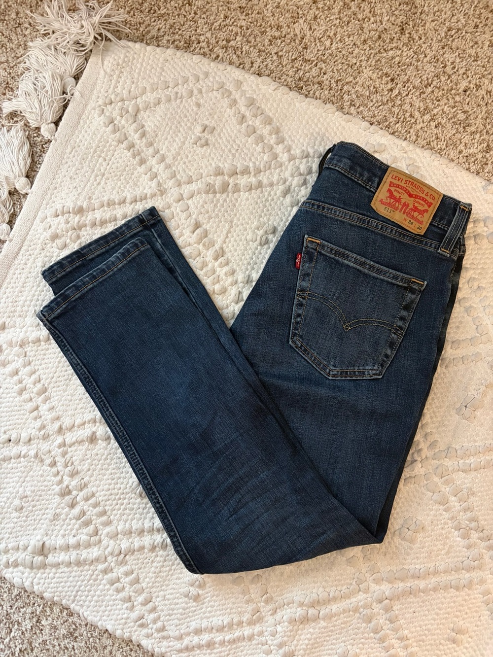 Levi's 511 Dark Blue Slim Straight Men's Jeans - Picture 3 of 3